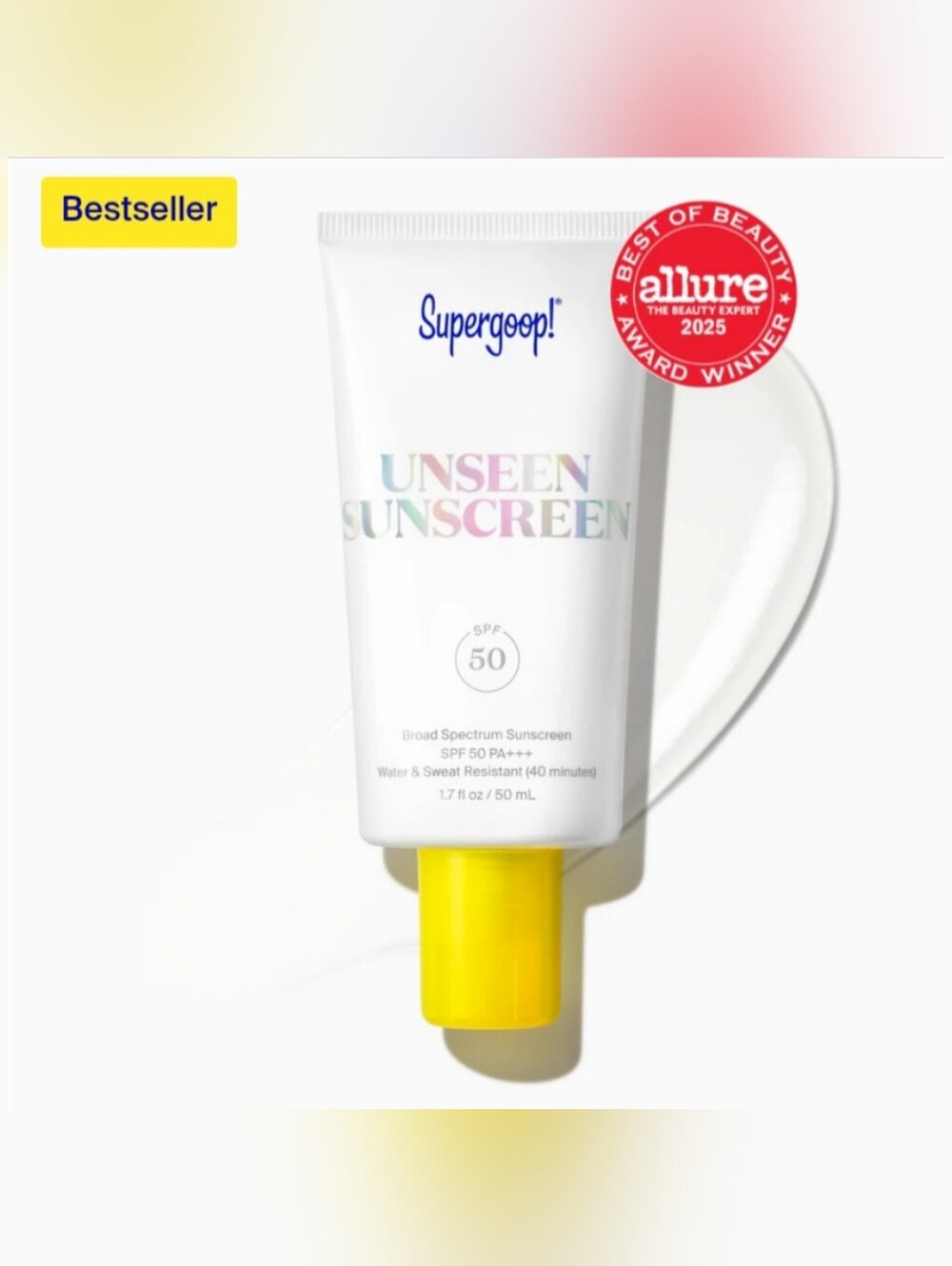 Supergoop! Unseen Sunscreen SPF 50 1.7oz New & Sealed